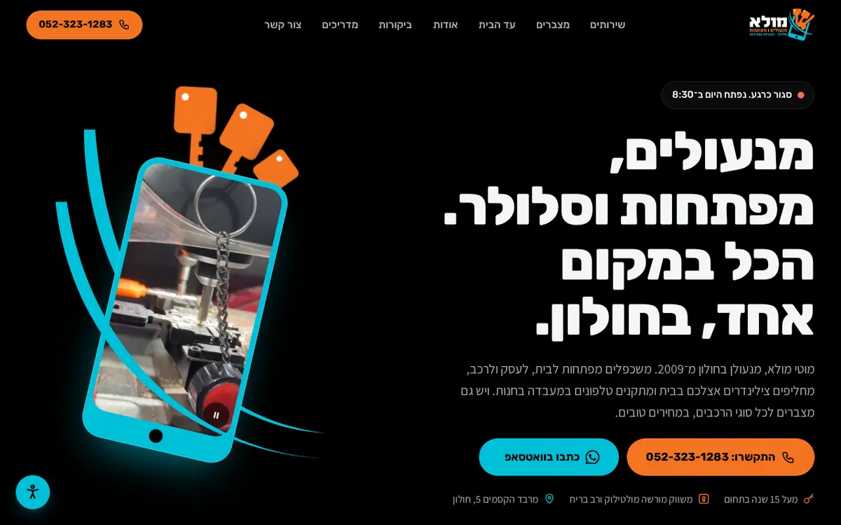 צילום מסך: מולא מנעולים ומפתחות